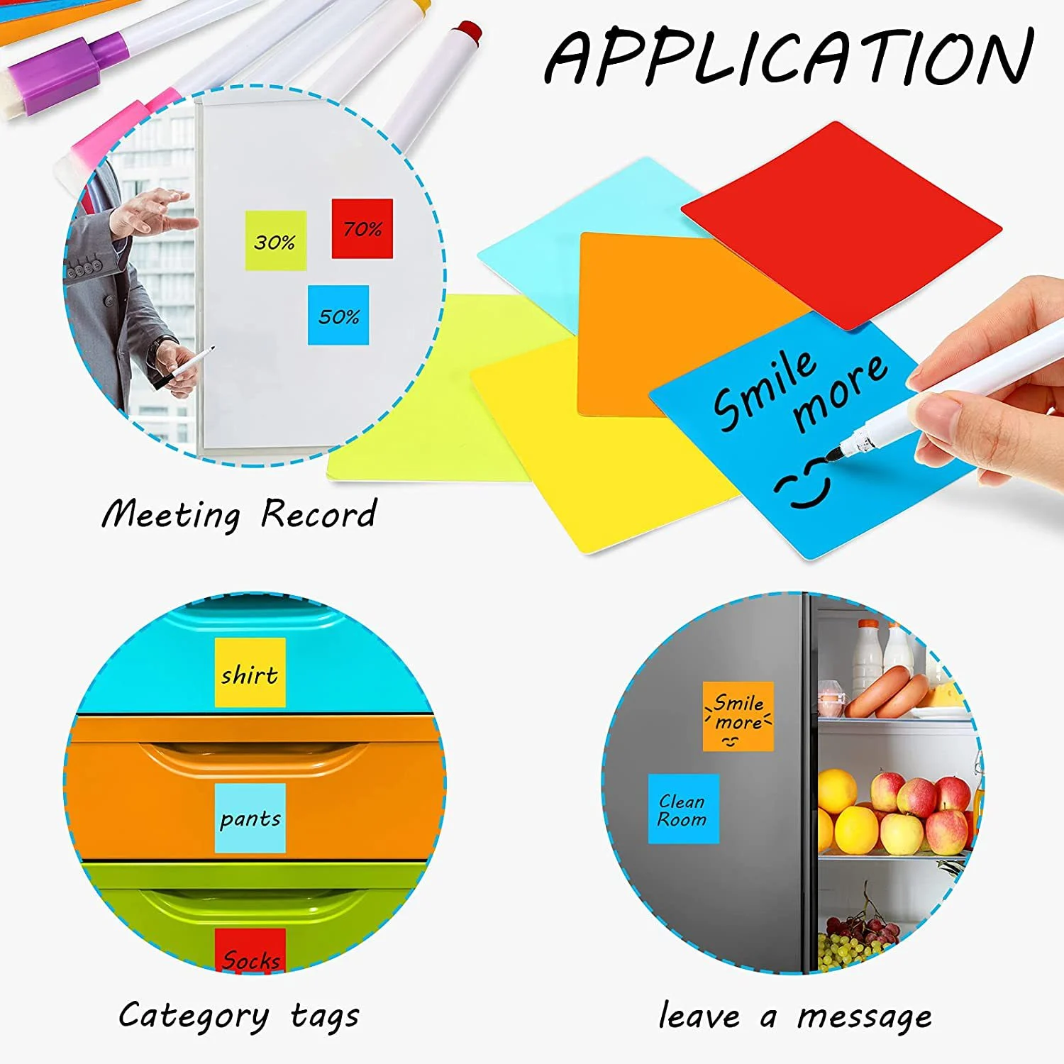 Nano-color Sticky Notes Convenient For Repeated Use And Washable — image 3
