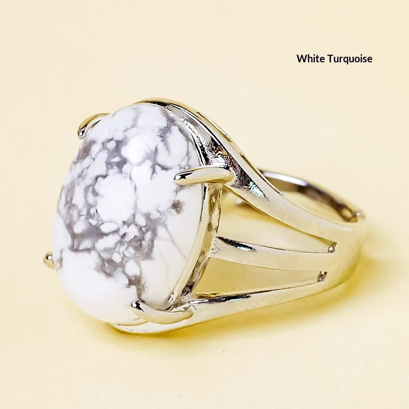 Natural Crystal Raw Stone Adjustable Ring — image 7