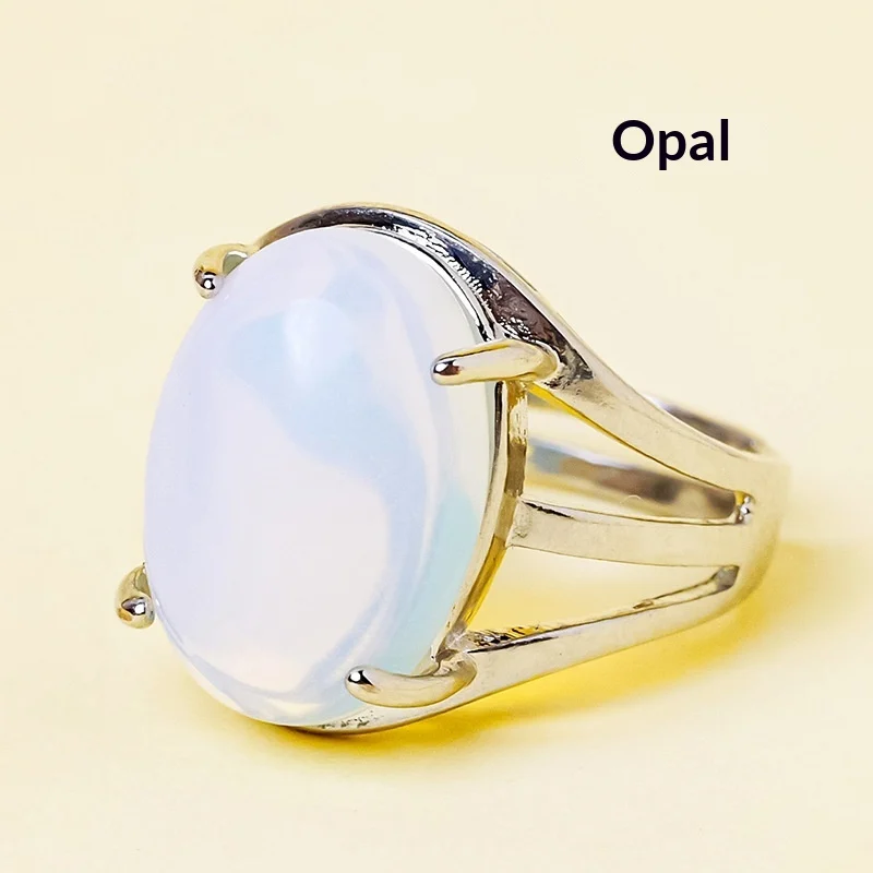 Natural Crystal Raw Stone Adjustable Ring — image 1