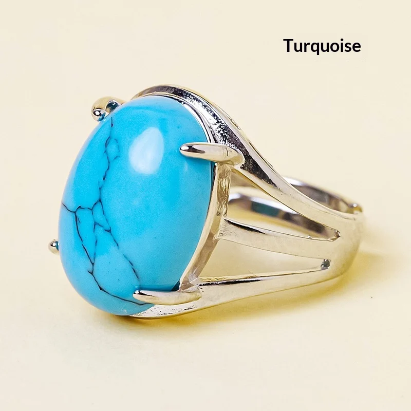 Natural Crystal Raw Stone Adjustable Ring — image 4
