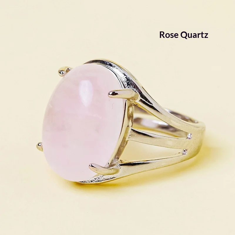 Natural Crystal Raw Stone Adjustable Ring — variant image