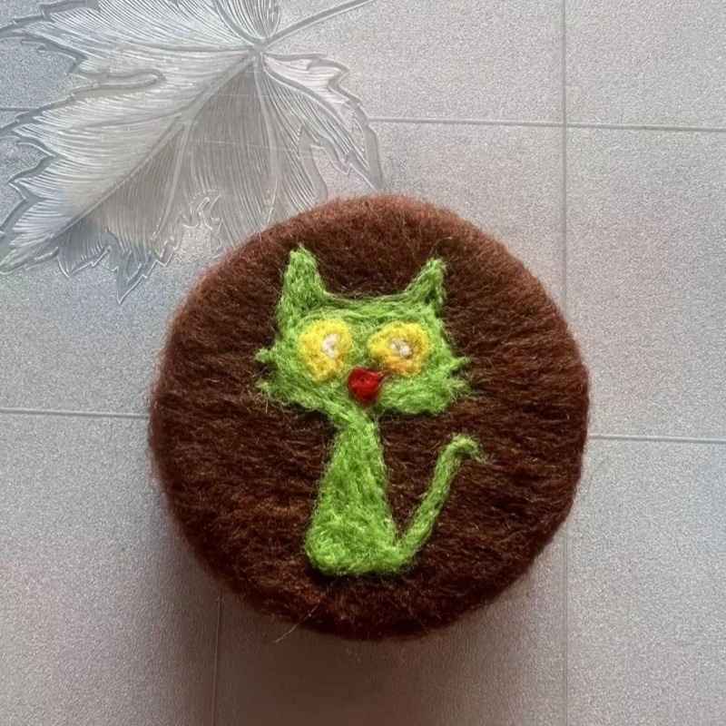Nepalese Handmade Wool Felt Soap With Cat Pattern — image 5
