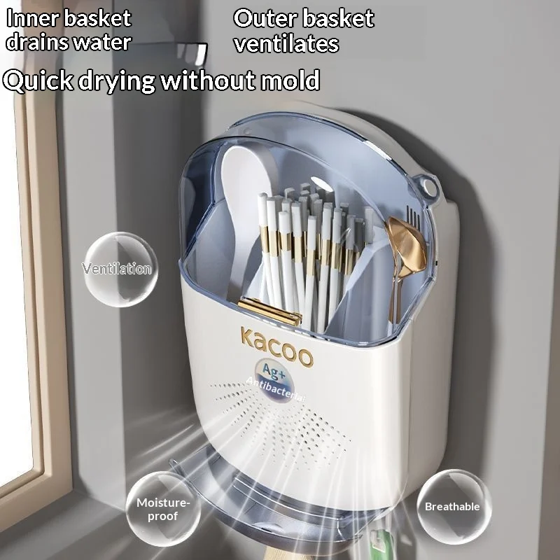 New Antibacterial Drill-free Wall-mounted Chopstick Rack — image 7