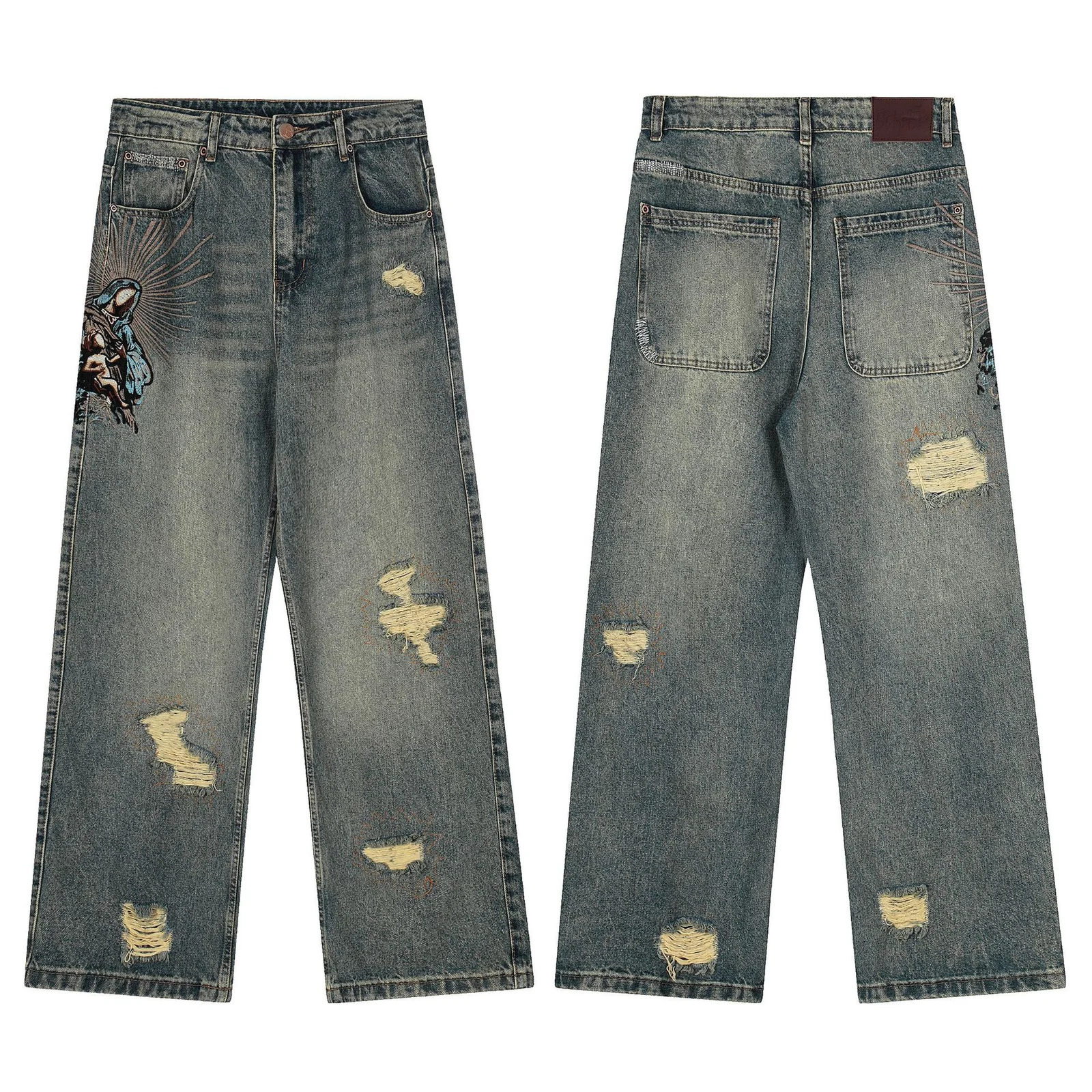 New Autum D Erschutze Awakening Ripped Casual Jeans For Men And Women, One Piece — image 3