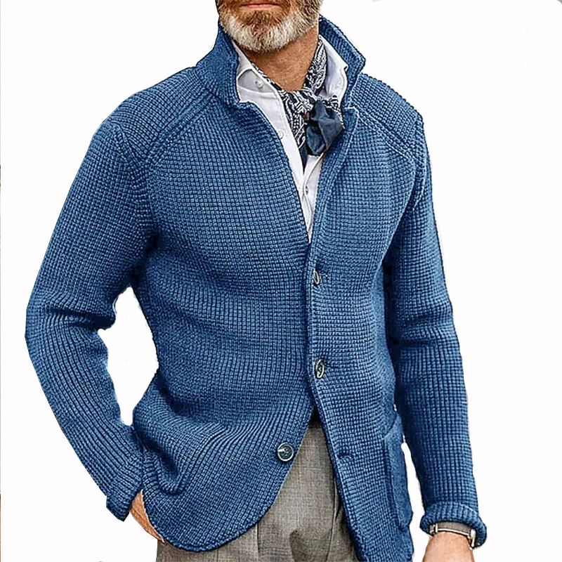 New Autumn And Winter Men's Lapel Knitted Cardigan Coat Sweater Jacket Single-breasted… — image 12