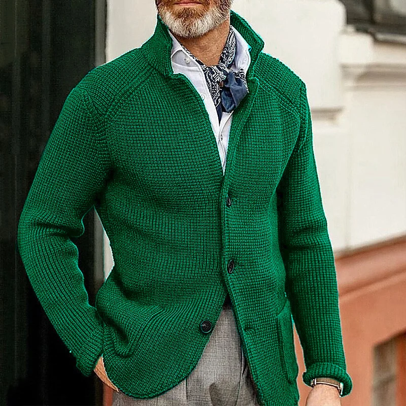 New Autumn And Winter Men's Lapel Knitted Cardigan Coat Sweater Jacket Single-breasted… — image 10