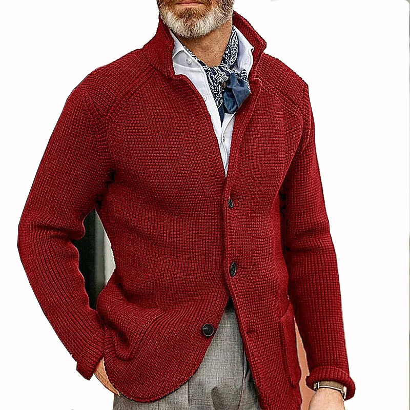 New Autumn And Winter Men's Lapel Knitted Cardigan Coat Sweater Jacket Single-breasted… — image 9
