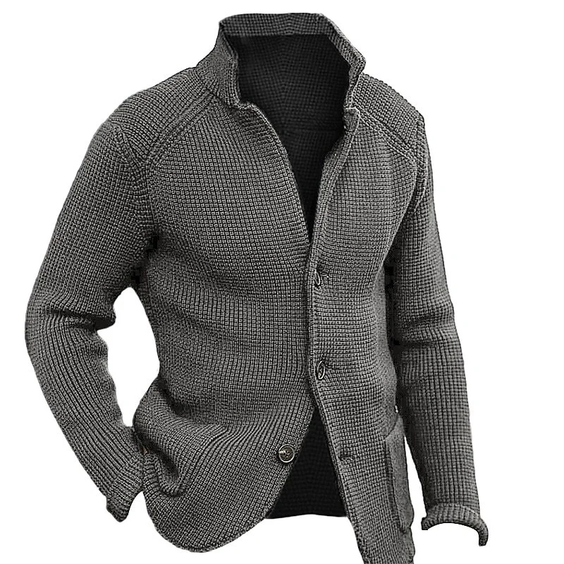 New Autumn And Winter Men's Lapel Knitted Cardigan Coat Sweater Jacket Single-breasted… — image 4
