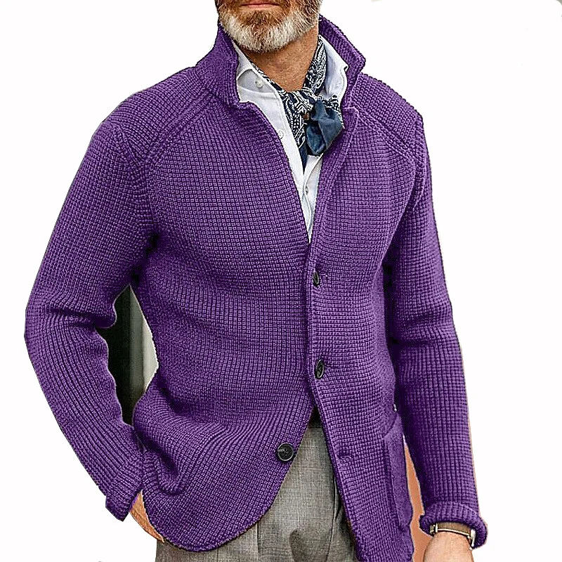 New Autumn And Winter Men's Lapel Knitted Cardigan Coat Sweater Jacket Single-breasted… — image 14
