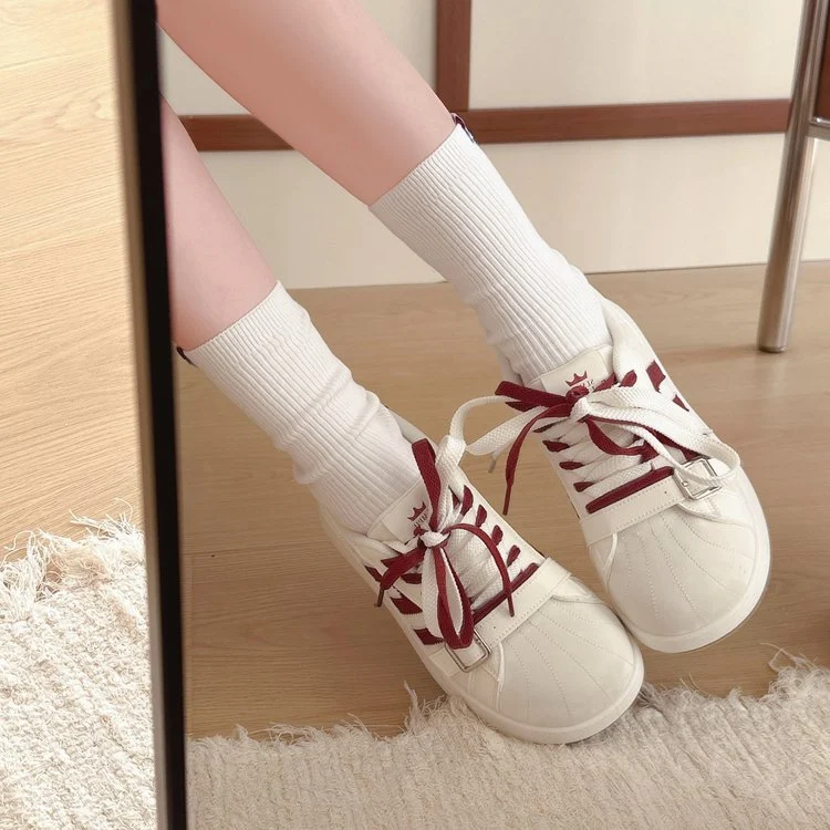 New Autumn Koreanstyle Platform Laceup White Sneakers, Versatile Sports Casual Shoes… — image 6