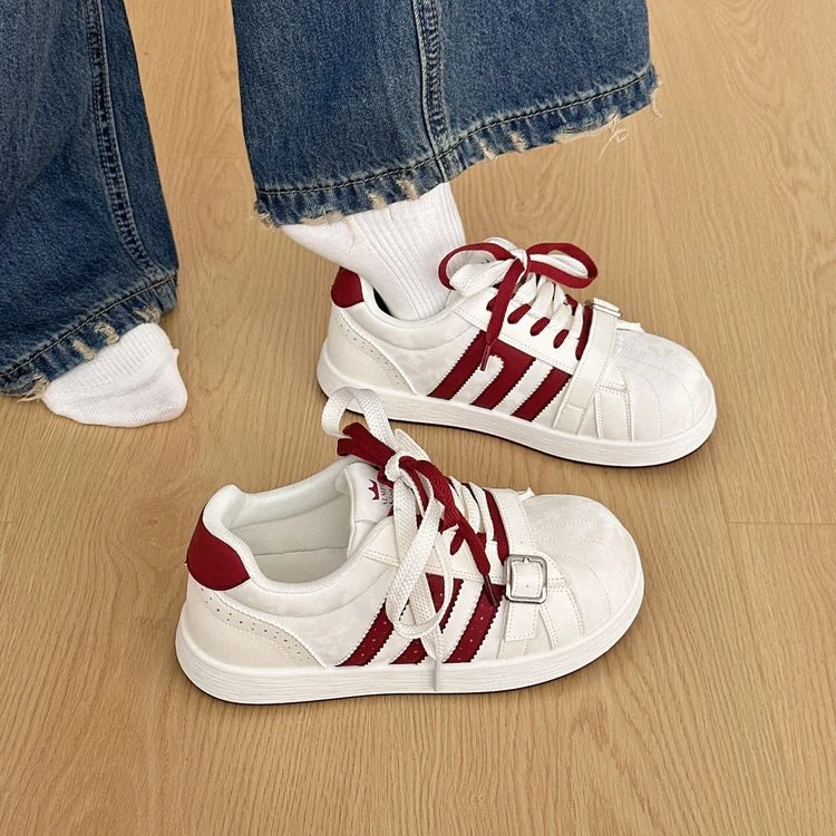 New Autumn Koreanstyle Platform Laceup White Sneakers, Versatile Sports Casual Shoes… — image 3