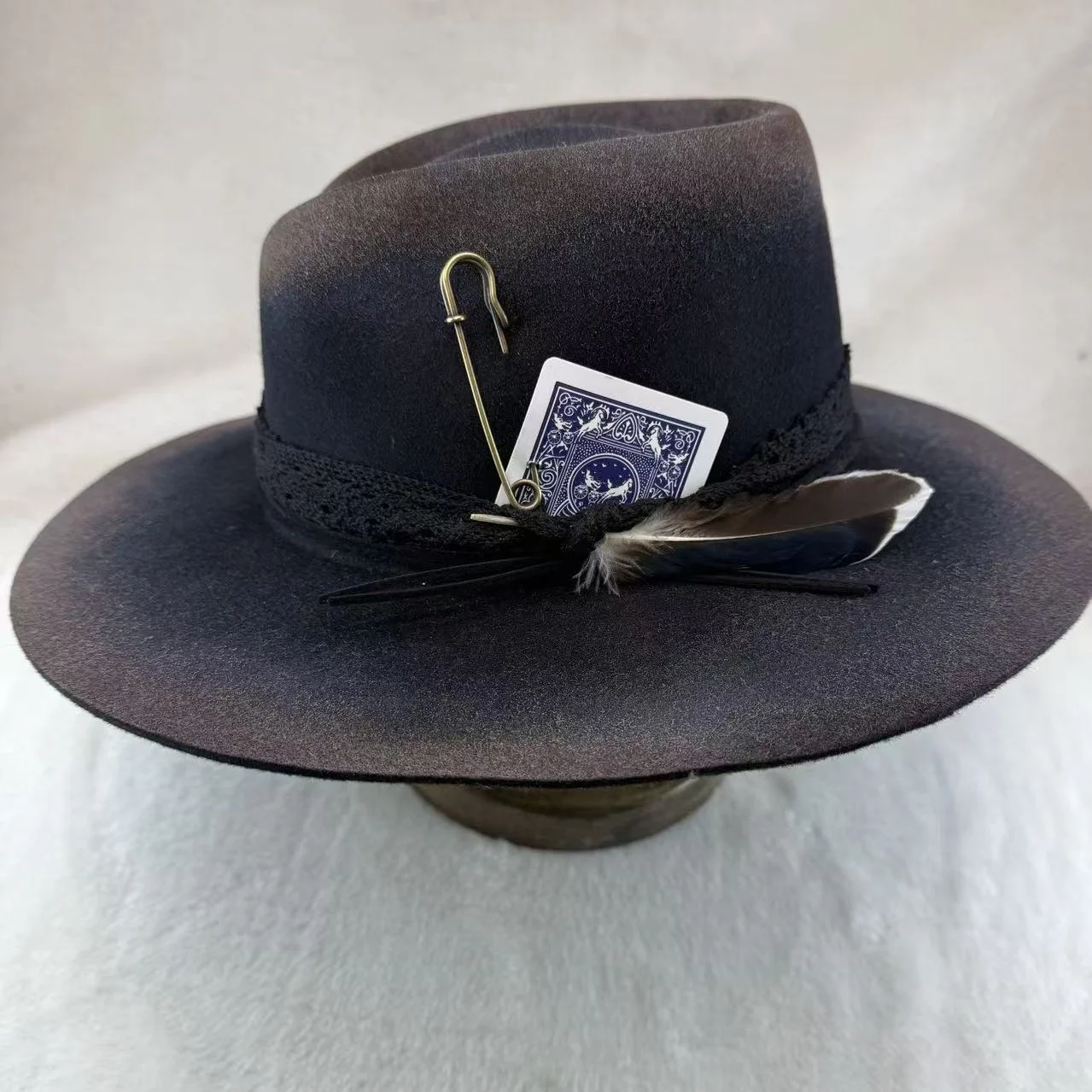 New Autumn Winter Stylish Woolen Vintage Mens Top Hat — image 3