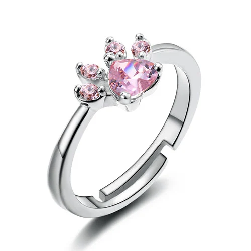 New Cat Bear Dog Paw Ring For Women Jewelry Sets — image 17