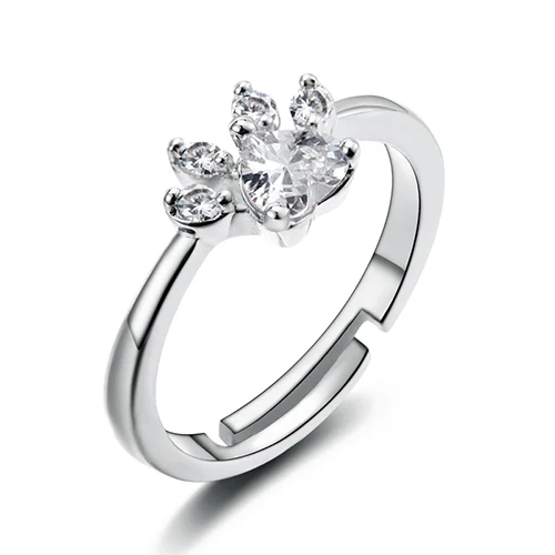 New Cat Bear Dog Paw Ring For Women Jewelry Sets — image 6