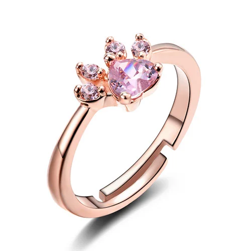New Cat Bear Dog Paw Ring For Women Jewelry Sets — image 15