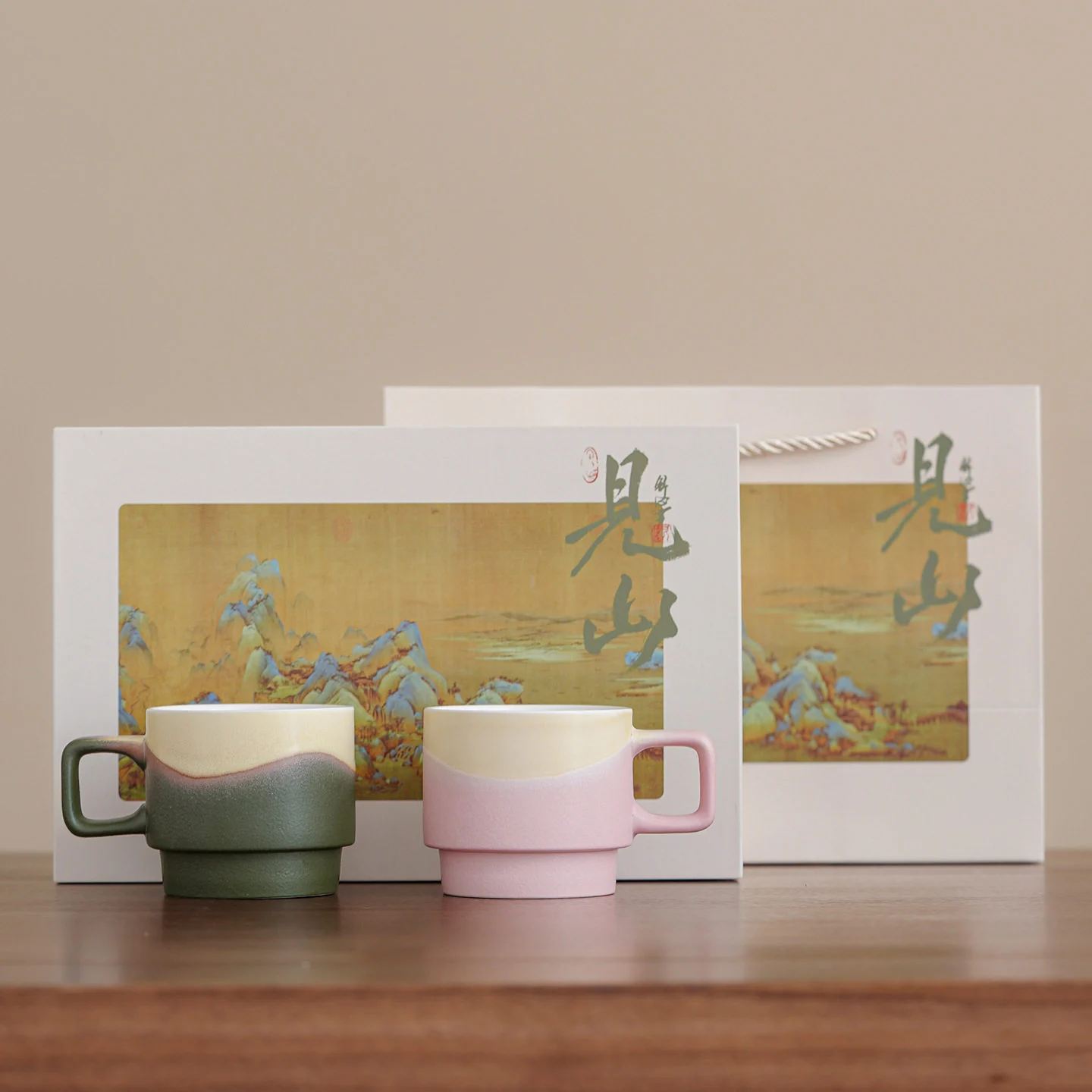 New Ceramic Kiln-change Coffee Cup Gift Box Set — variant image