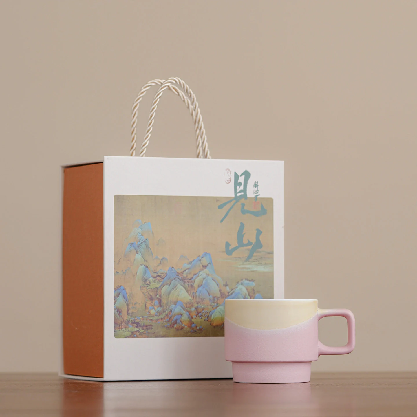 New Ceramic Kiln-change Coffee Cup Gift Box Set — variant image