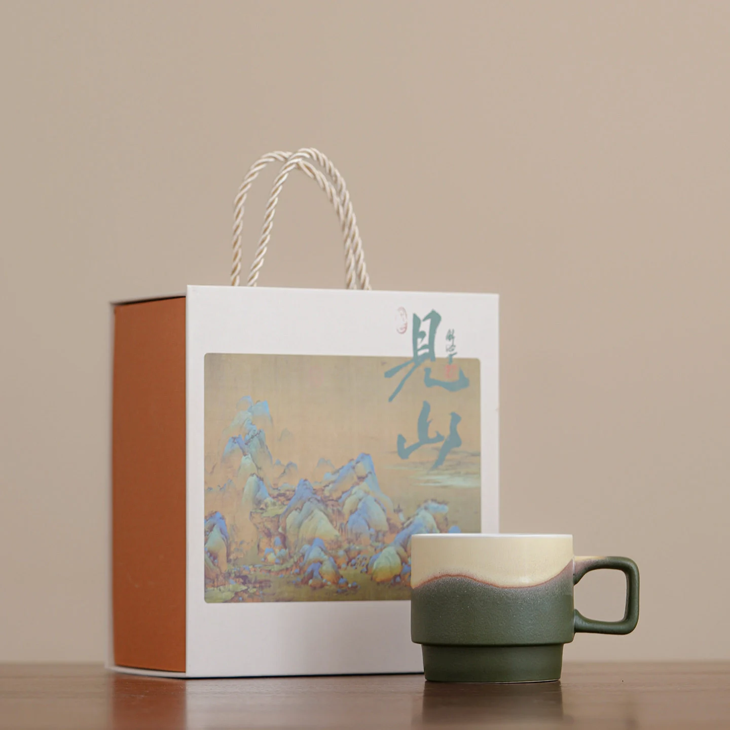 New Ceramic Kiln-change Coffee Cup Gift Box Set — variant image
