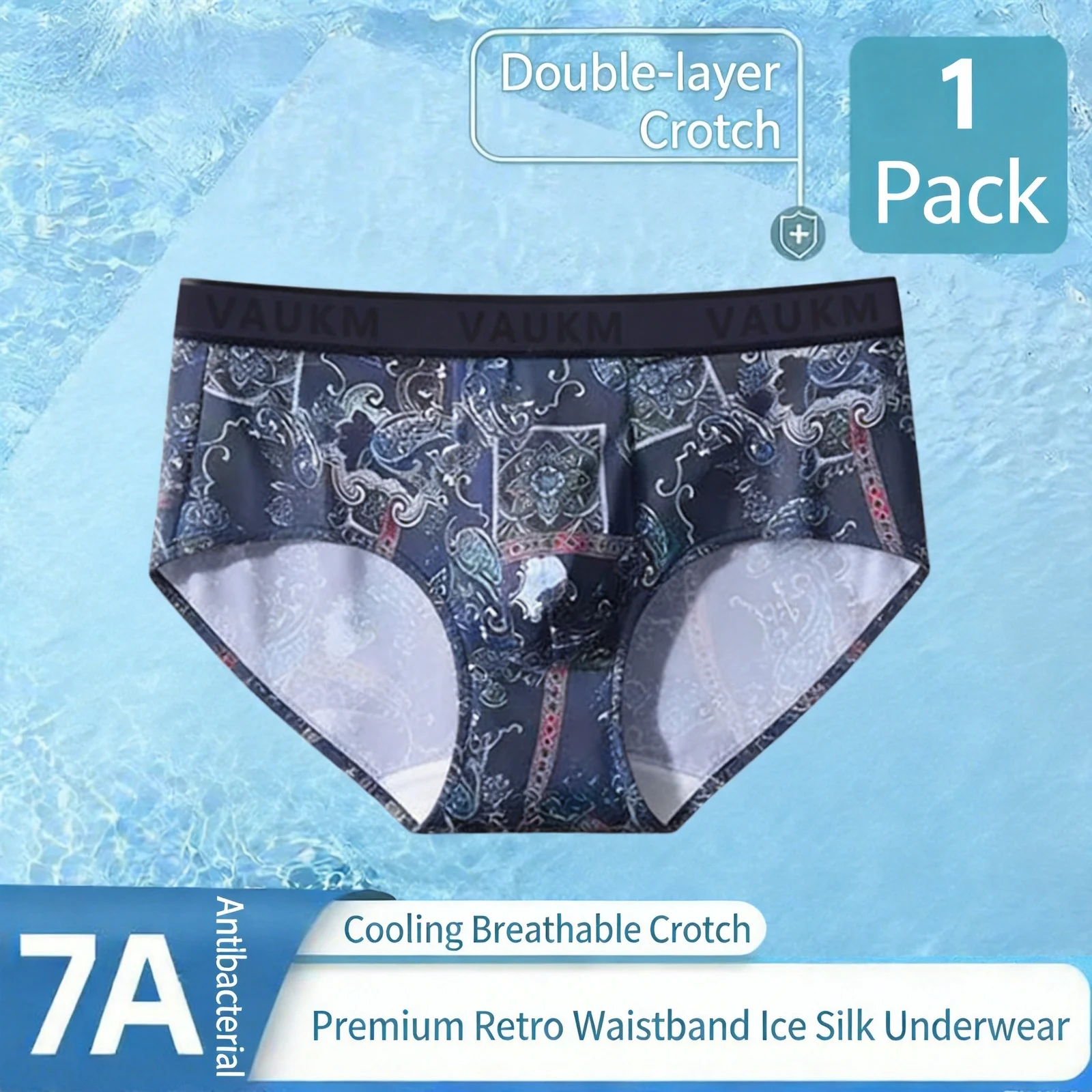 New Chinese Style Men's Ice Silk Underwear Boxer Briefs Breathable Large Size… — image 3