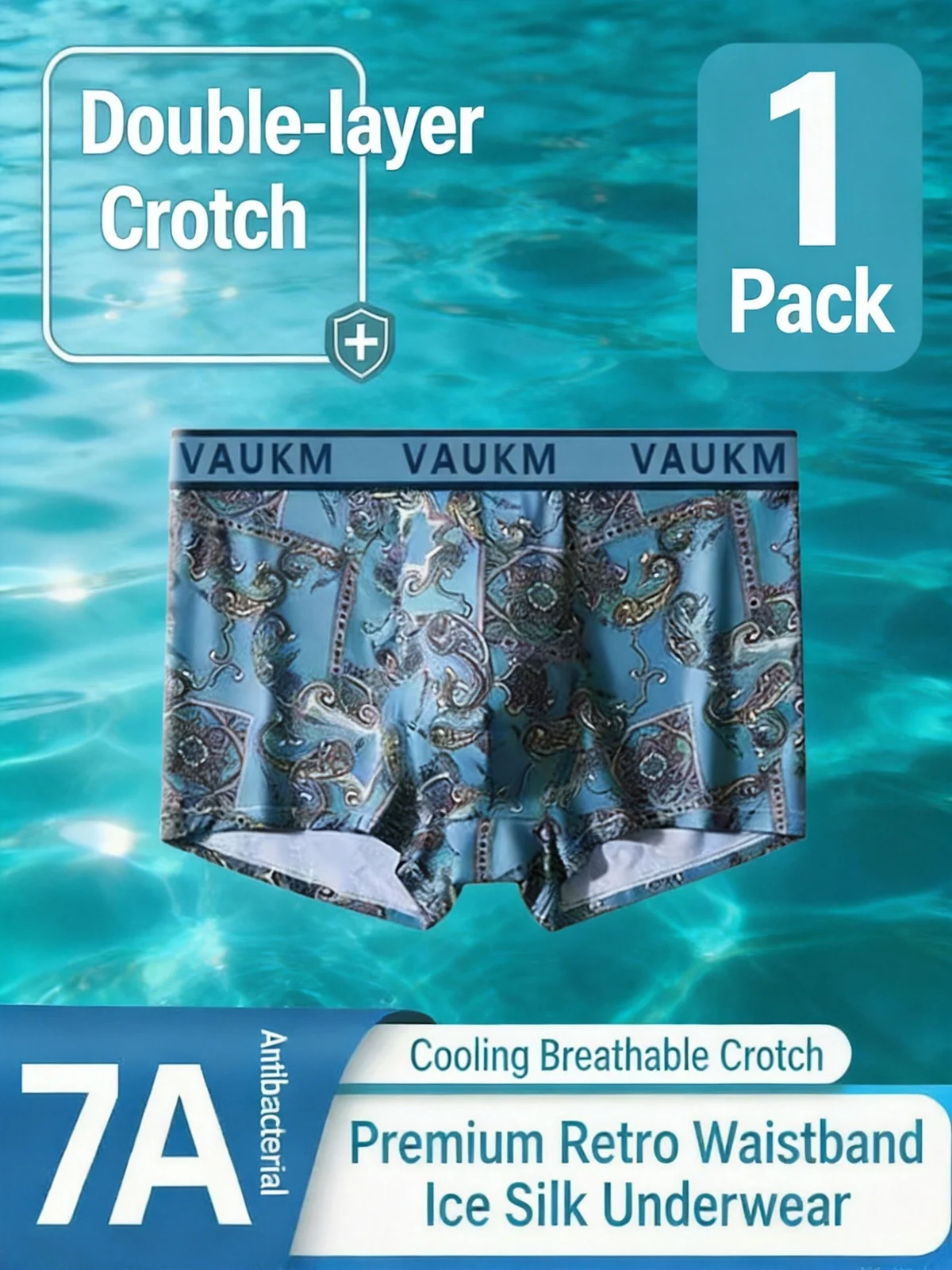New Chinese Style Men's Ice Silk Underwear Boxer Briefs Breathable Large Size… — image 6