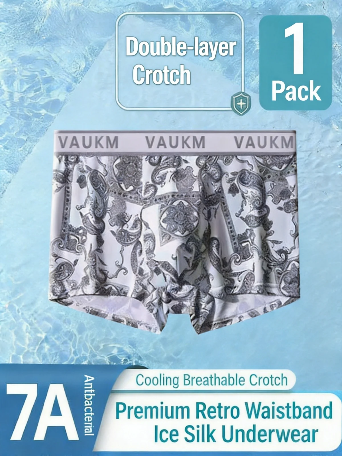 New Chinese Style Men's Ice Silk Underwear Boxer Briefs Breathable Large Size… — image 4