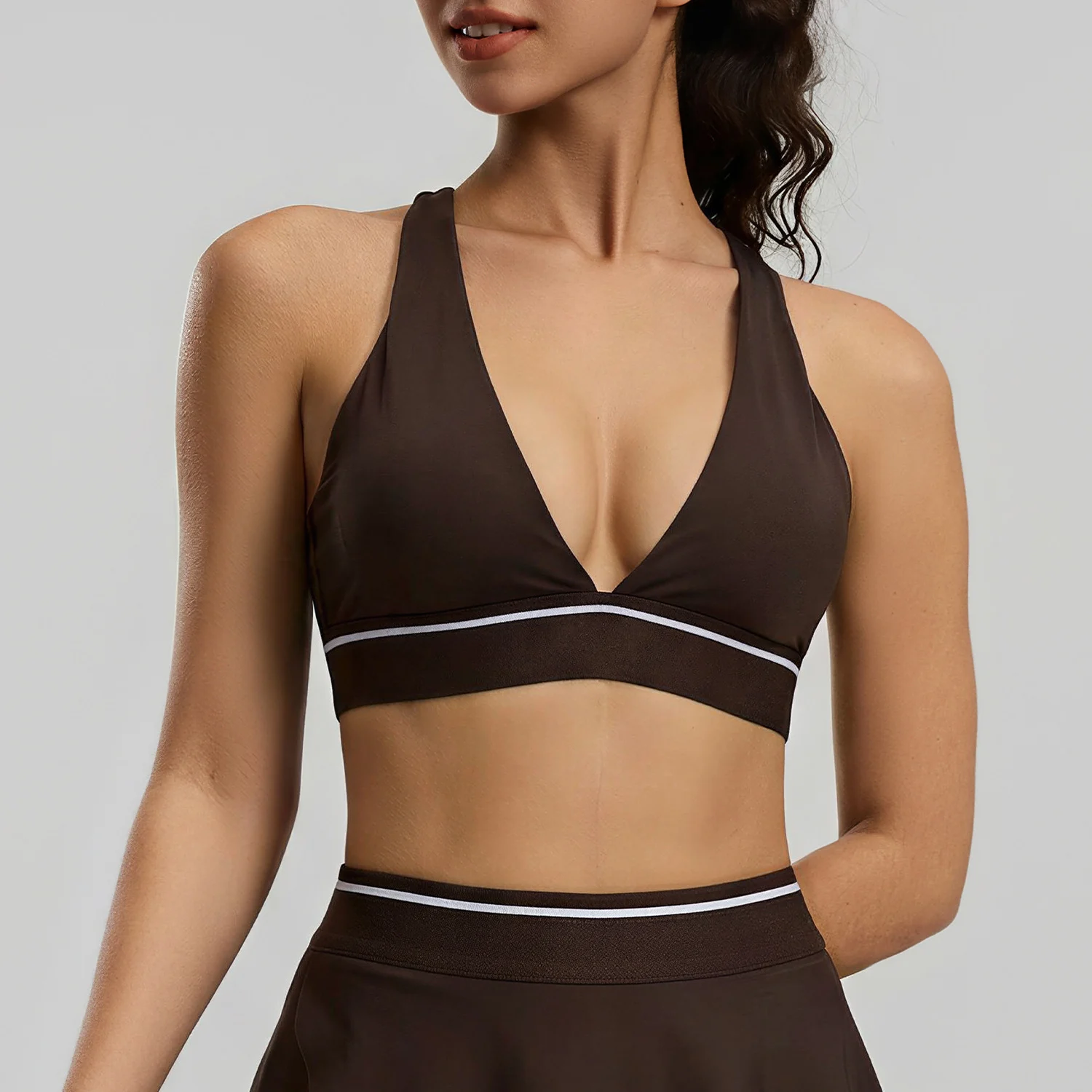 New Color-block Stripe Sexy Tight Yoga Outfit For Women, Breathable Quick-drying Back… — image 6