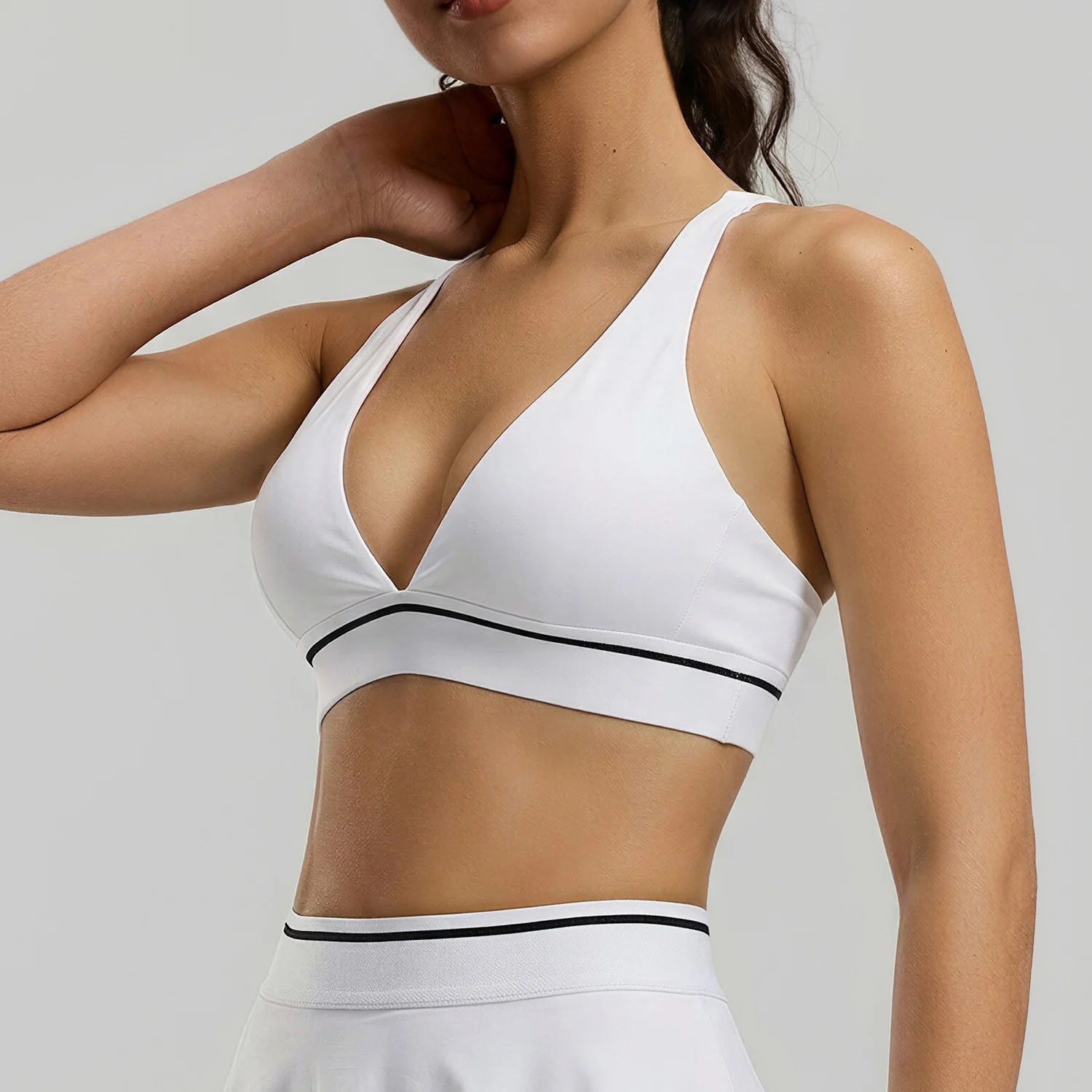 New Color-block Stripe Sexy Tight Yoga Outfit For Women, Breathable Quick-drying Back… — image 12