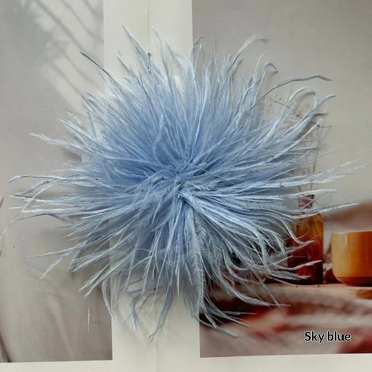 New Colorful Ostrich-feather Brooch Headdress Hair Clip — image 5