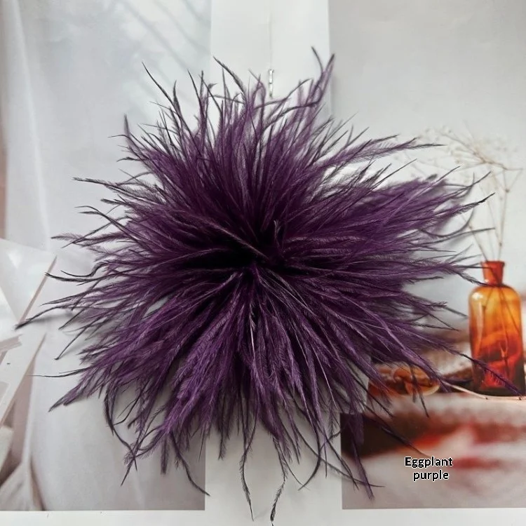 New Colorful Ostrich-feather Brooch Headdress Hair Clip — image 3