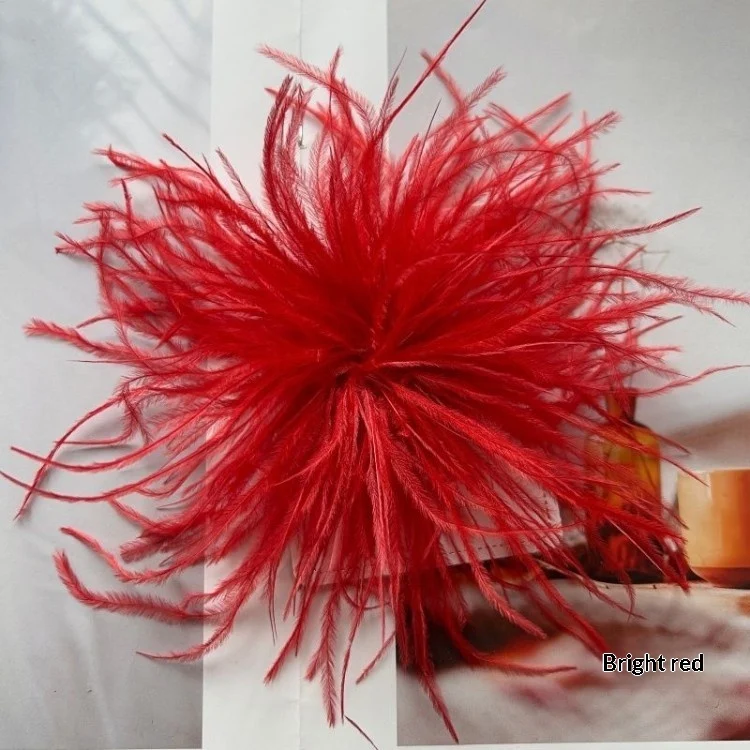 New Colorful Ostrich-feather Brooch Headdress Hair Clip — image 15