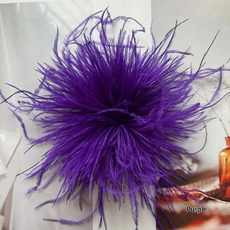 New Colorful Ostrich-feather Brooch Headdress Hair Clip — image 7