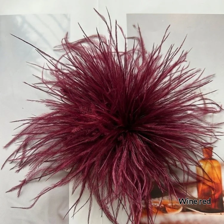 New Colorful Ostrich-feather Brooch Headdress Hair Clip — image 14