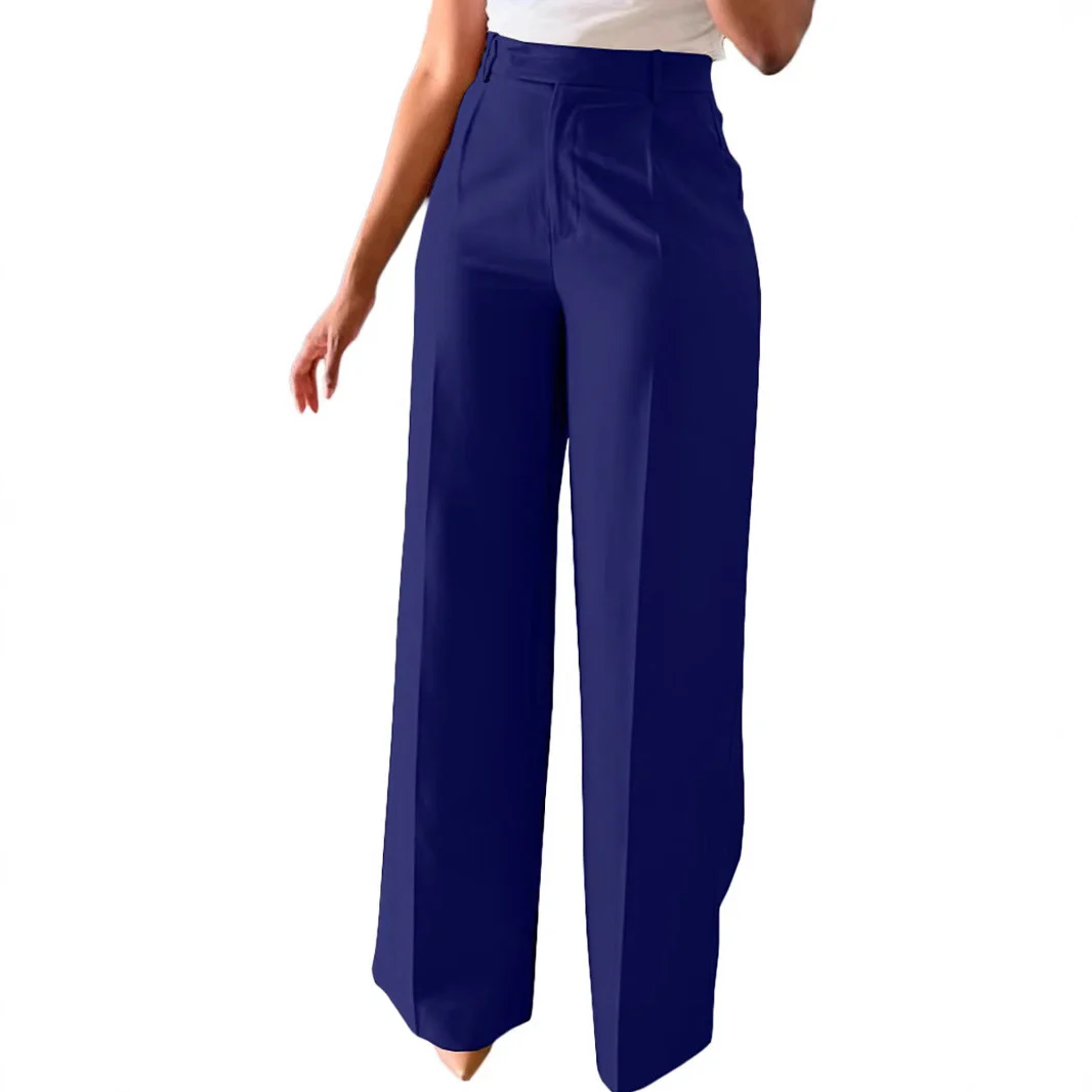 New Commuting High Waisted Straight Pants, Wide Leg Casual Set, Long Women's — image 5