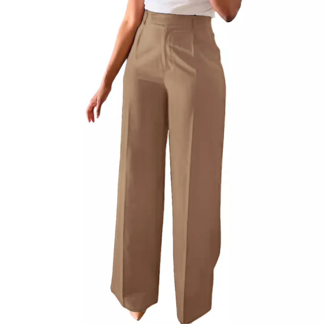 New Commuting High Waisted Straight Pants, Wide Leg Casual Set, Long Women's — image 13