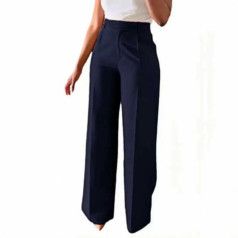 New Commuting High Waisted Straight Pants, Wide Leg Casual Set, Long Women's — image 16