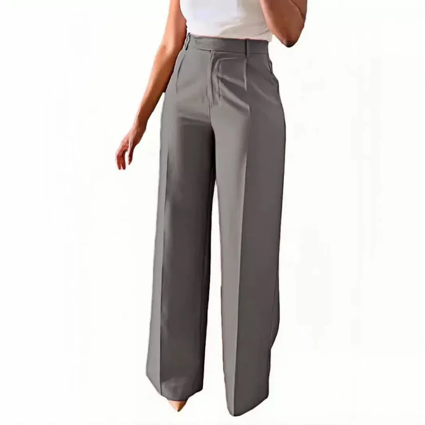 New Commuting High Waisted Straight Pants, Wide Leg Casual Set, Long Women's — image 4
