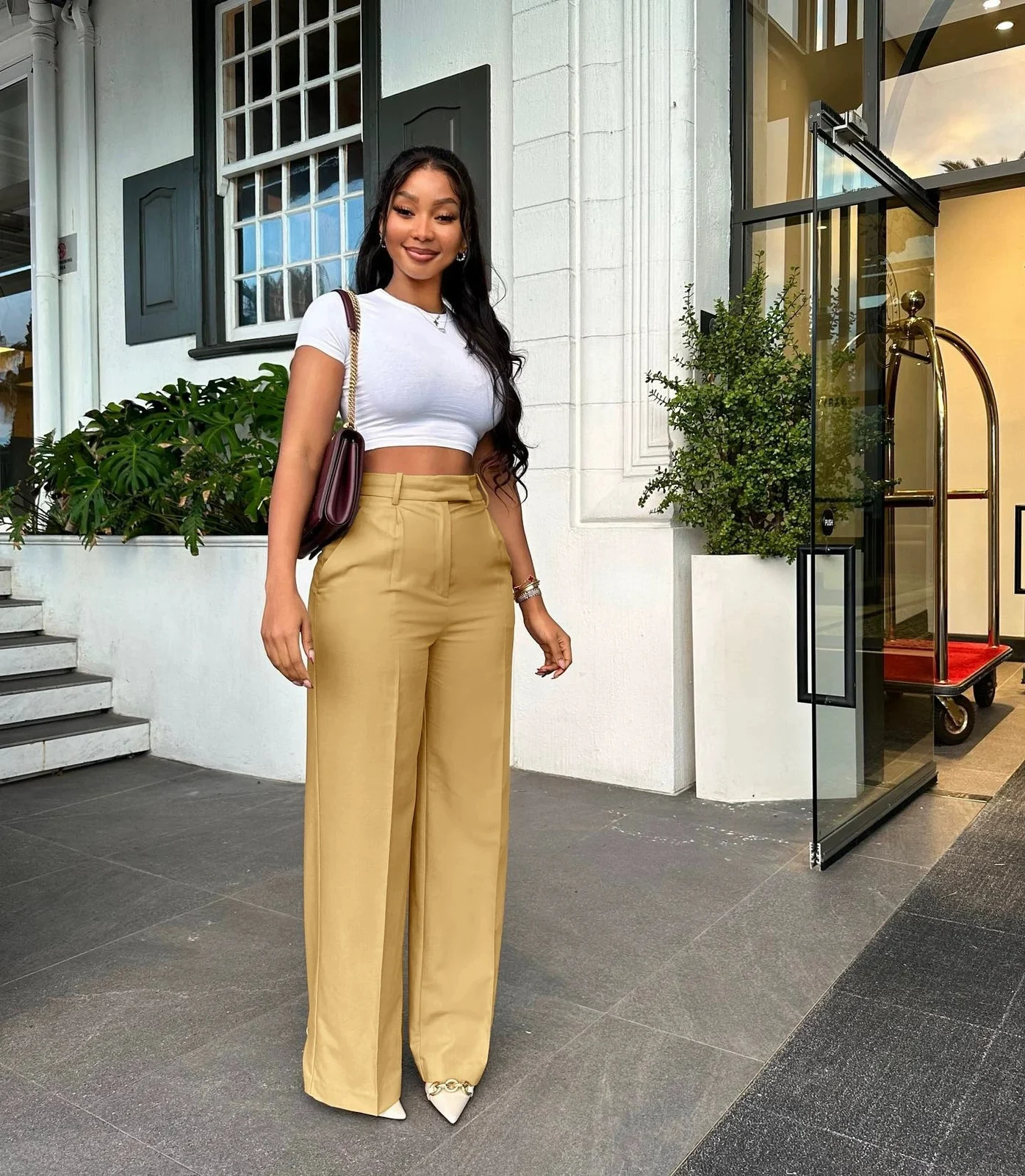 New Commuting High Waisted Straight Pants, Wide Leg Casual Set, Long Women's — image 14