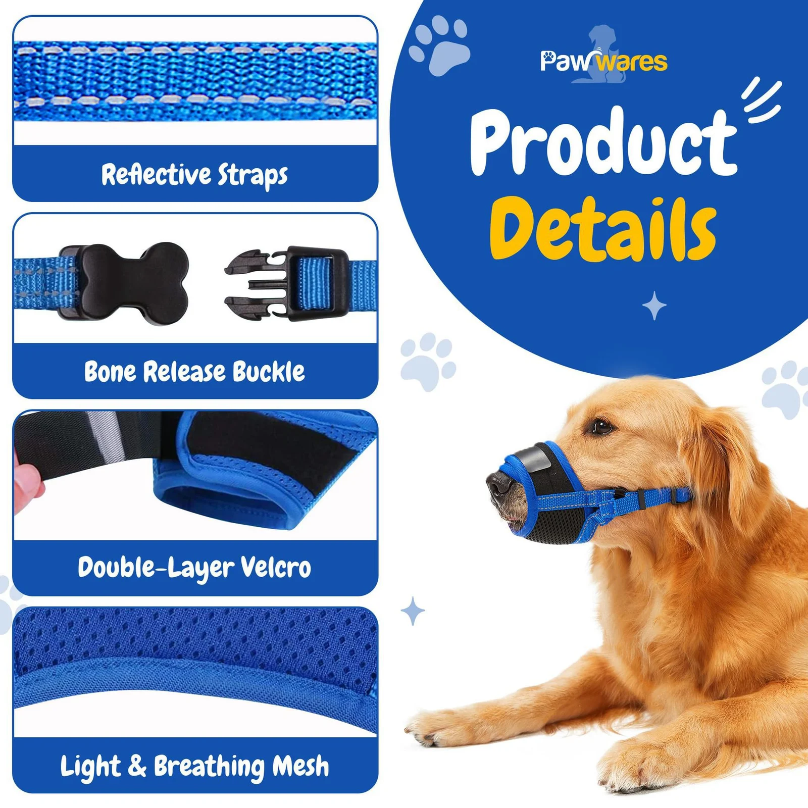 New Cotton Dog Muzzle, Anti-bite And Anti-accidental Eating Adjustable Mask, Pet… — image 4