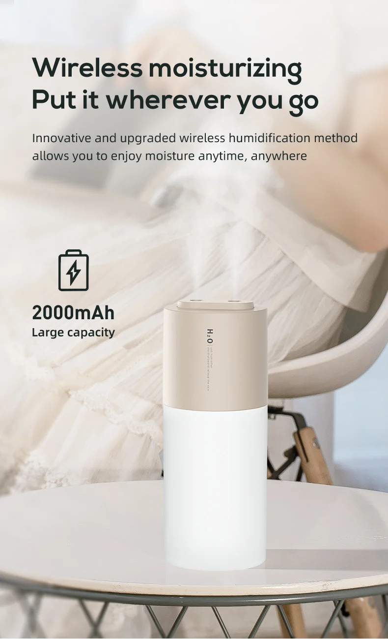 New Creative Dual Spray Humidifier, Home Desktop Usb Charging Warm Light, Car Air… — image 5