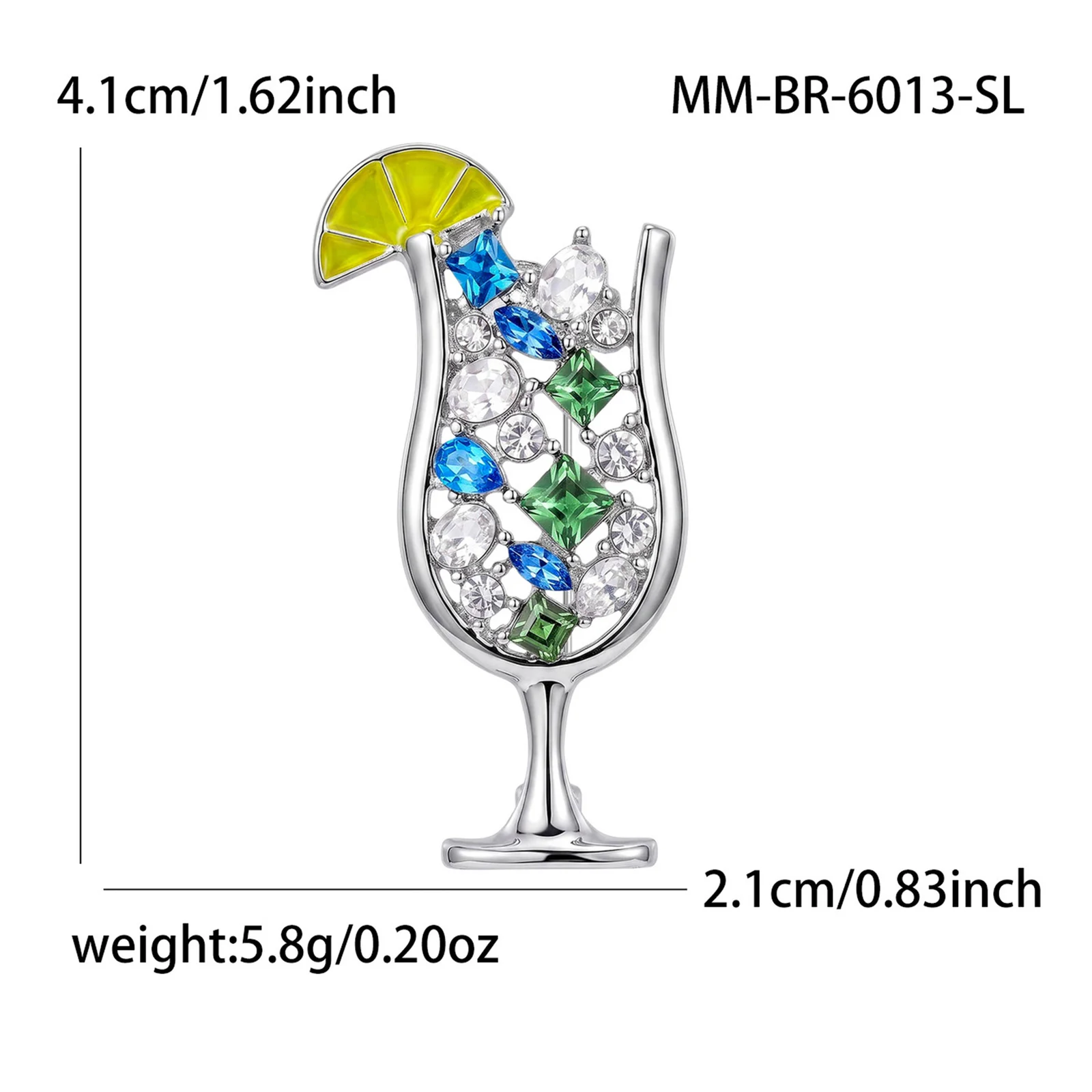 New Diamond-encrusted Wine Glass Brooch Decoration — image 5