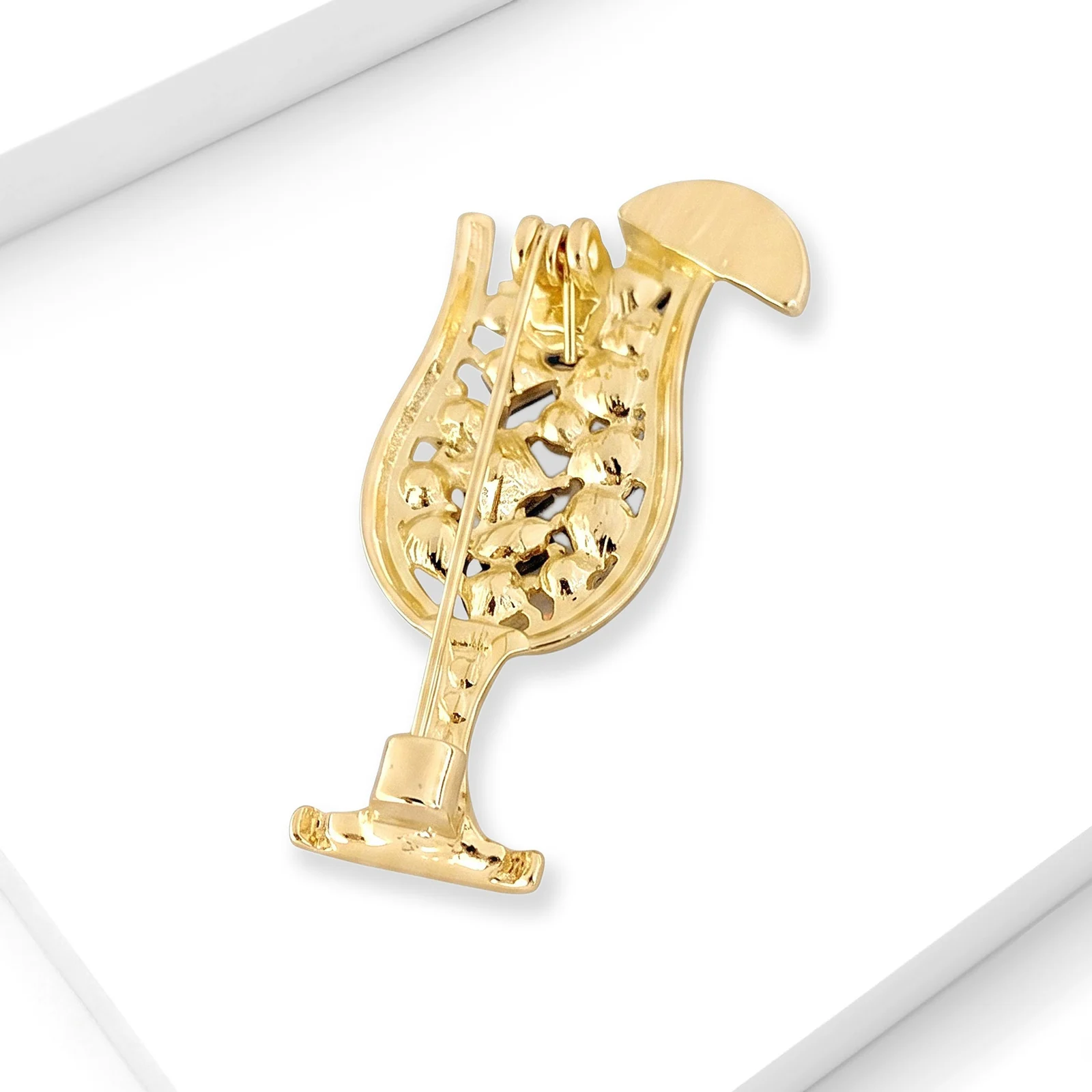 New Diamond-encrusted Wine Glass Brooch Decoration — image 4