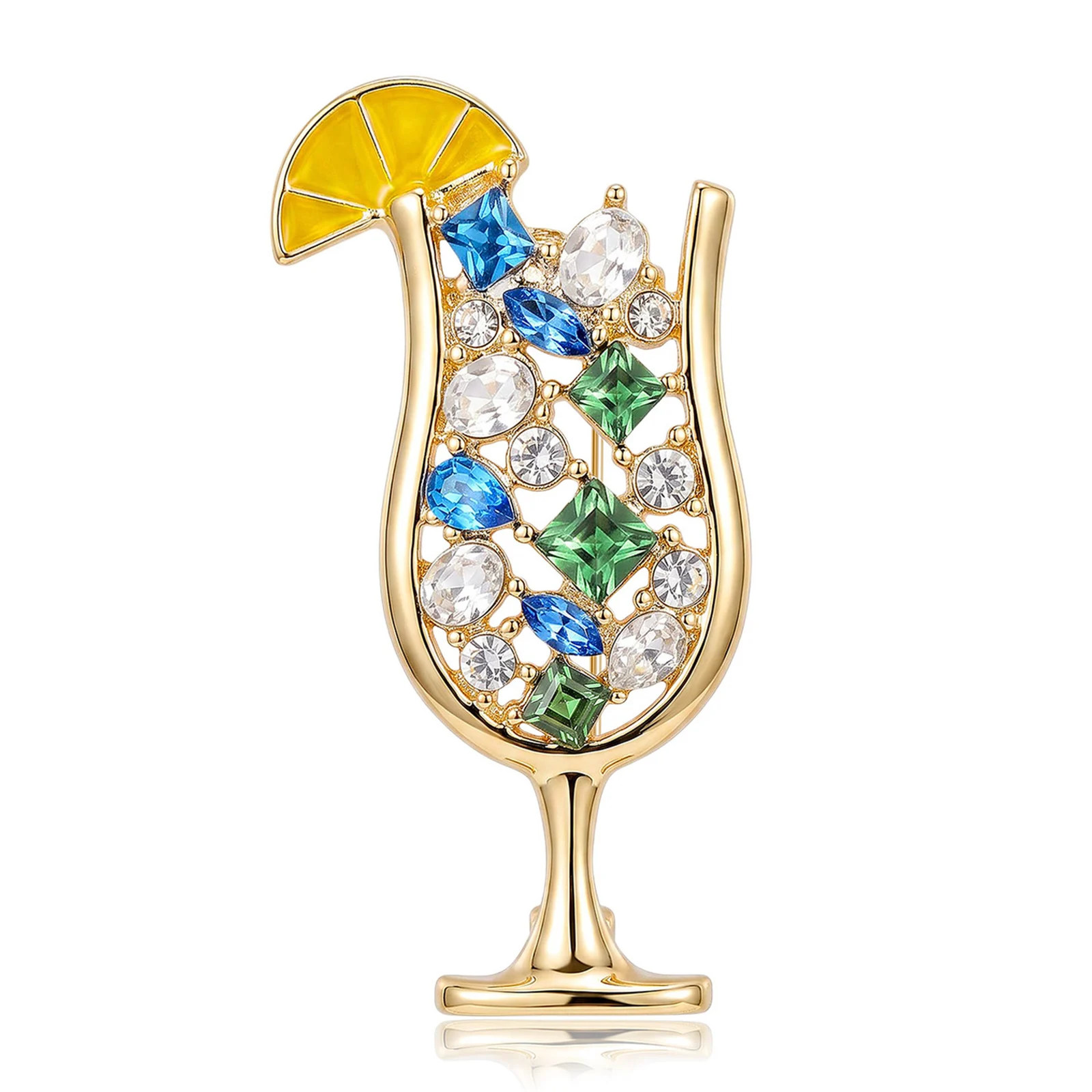 New Diamond-encrusted Wine Glass Brooch Decoration — image 3