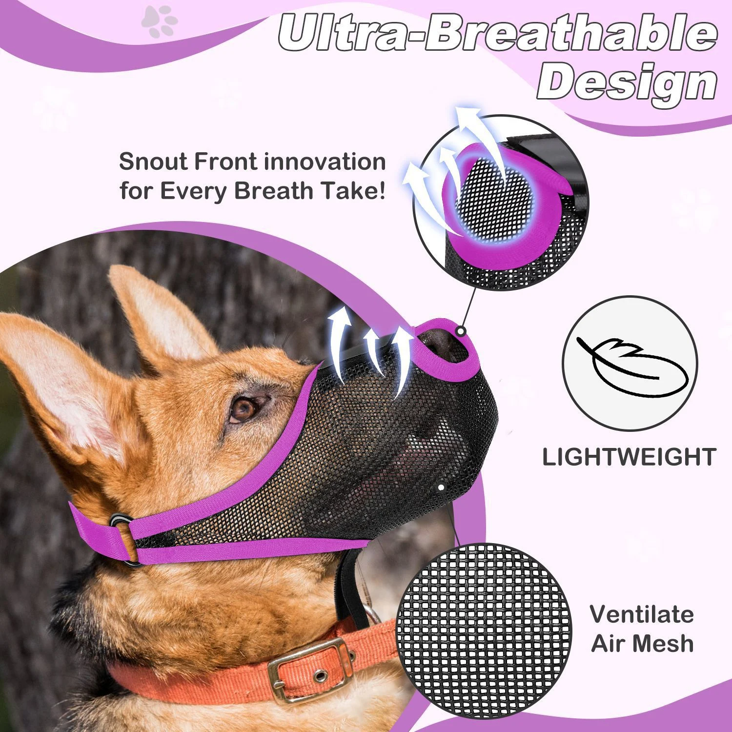 New Dog Muzzle Mesh Breathable Mask Safety Anti-strangle Anti-barking Anti-bite Mouth — image 4