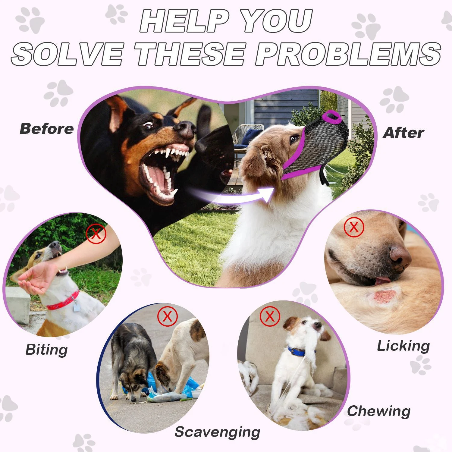 New Dog Muzzle Mesh Breathable Mask Safety Anti-strangle Anti-barking Anti-bite Mouth — image 3