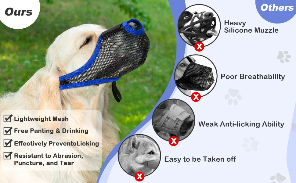 New Dog Muzzle Mesh Breathable Mask Safety Anti-strangle Anti-barking Anti-bite Mouth — image 7
