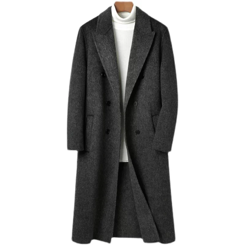 New Double Breasted Knee Length Wool Coat — image 3