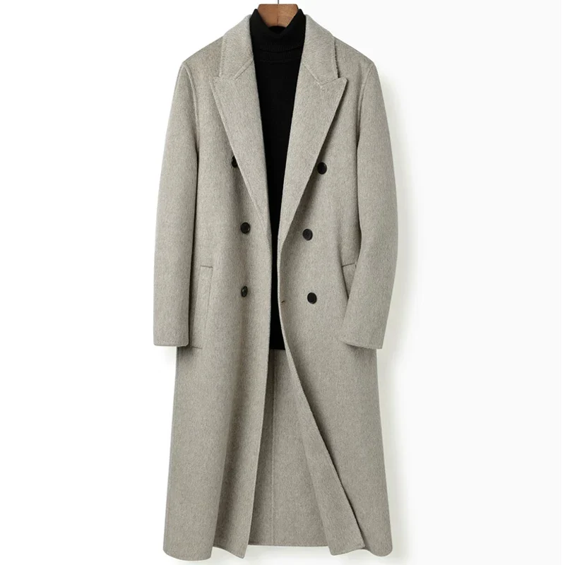 New Double Breasted Knee Length Wool Coat — image 4