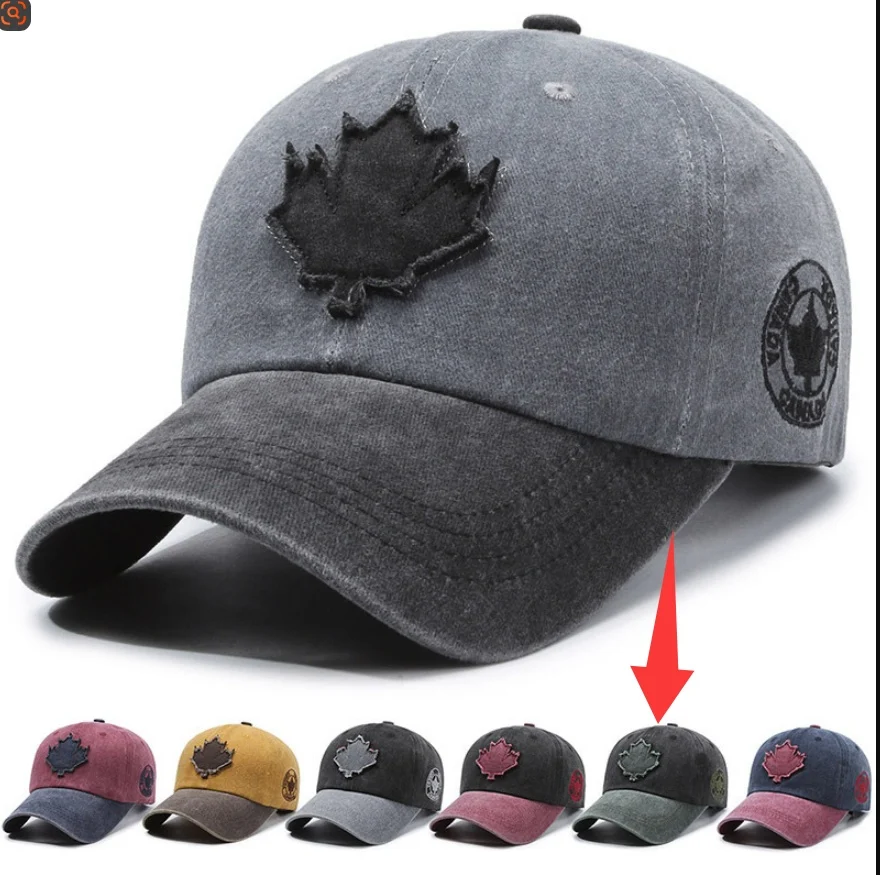 New Fashion Colorblock Baseball Cap Vintage Washed Cotton Sunshade Fishing Hat — image 2