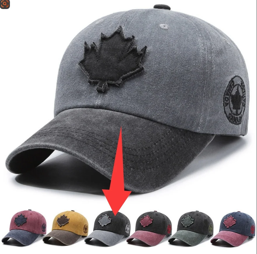 New Fashion Colorblock Baseball Cap Vintage Washed Cotton Sunshade Fishing Hat — image 6