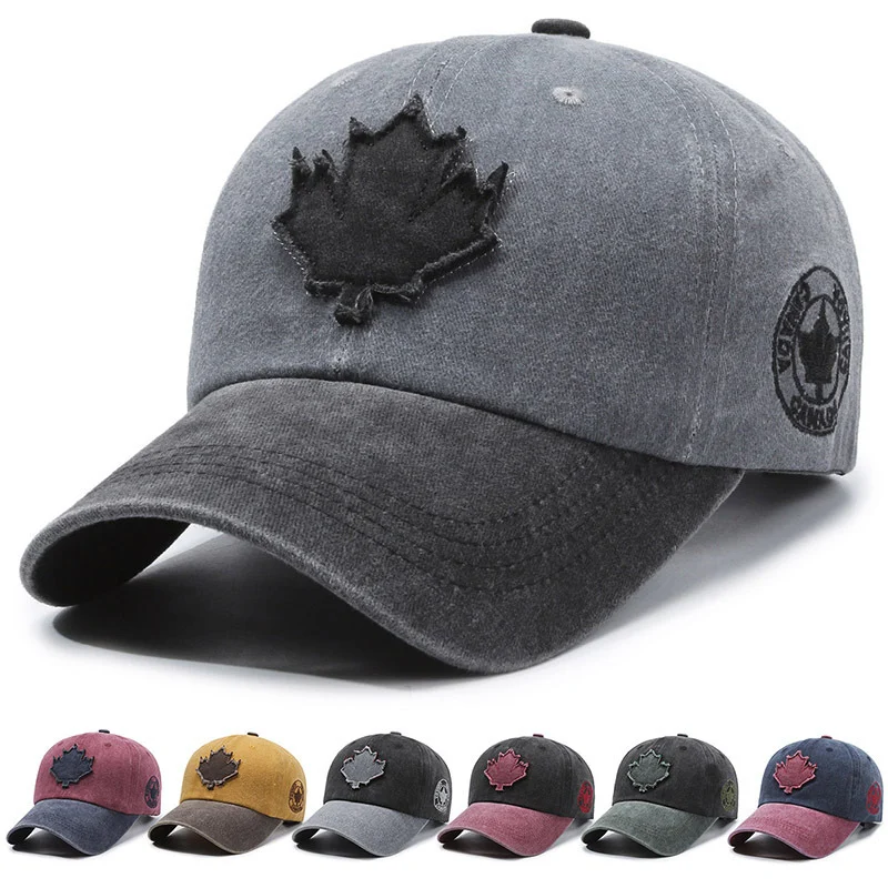 New Fashion Colorblock Baseball Cap Vintage Washed Cotton Sunshade Fishing Hat — image 4